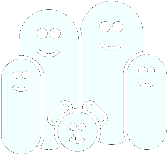 family with dog